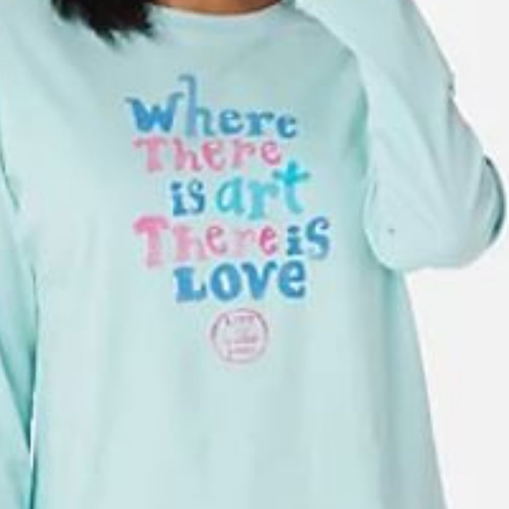 Life is Good "Love" Relaxed Long Sleeve Crusher Tee  9121 - Picture 3 of 4